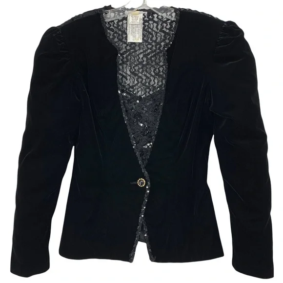 Vintage- Exquisite Rich Black Jacket- Made in the USA Union Made - Picture 3 of 14